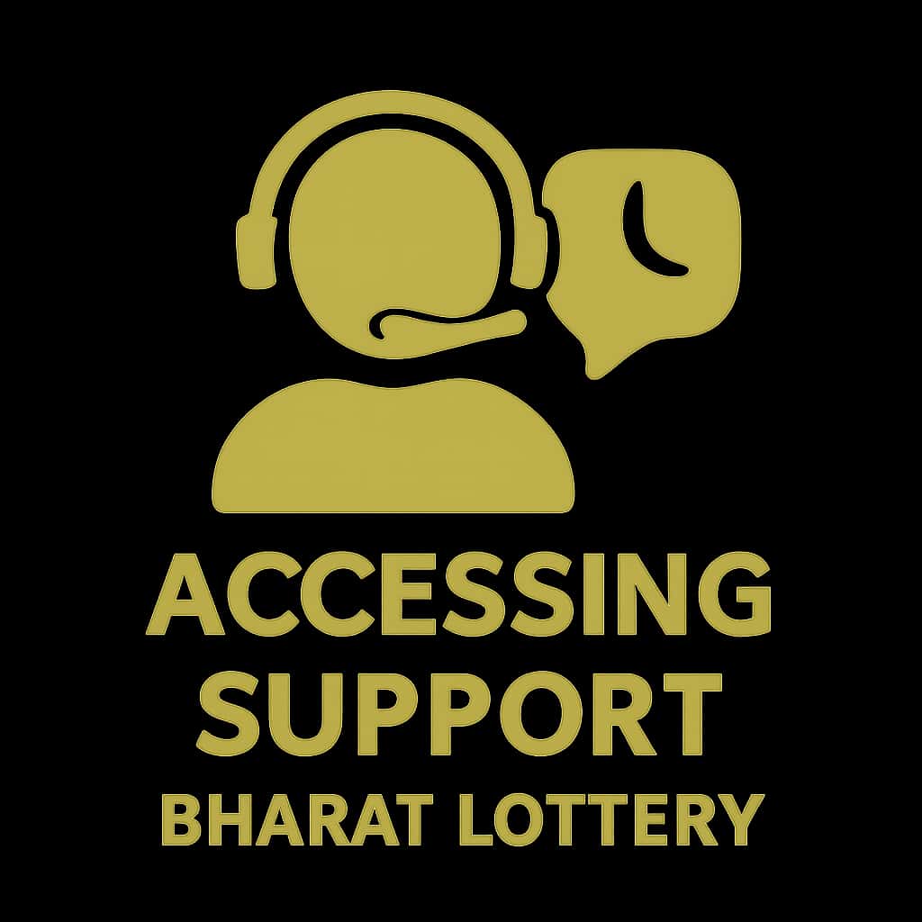 A badge representing Accessing Bharat Lottery Support.