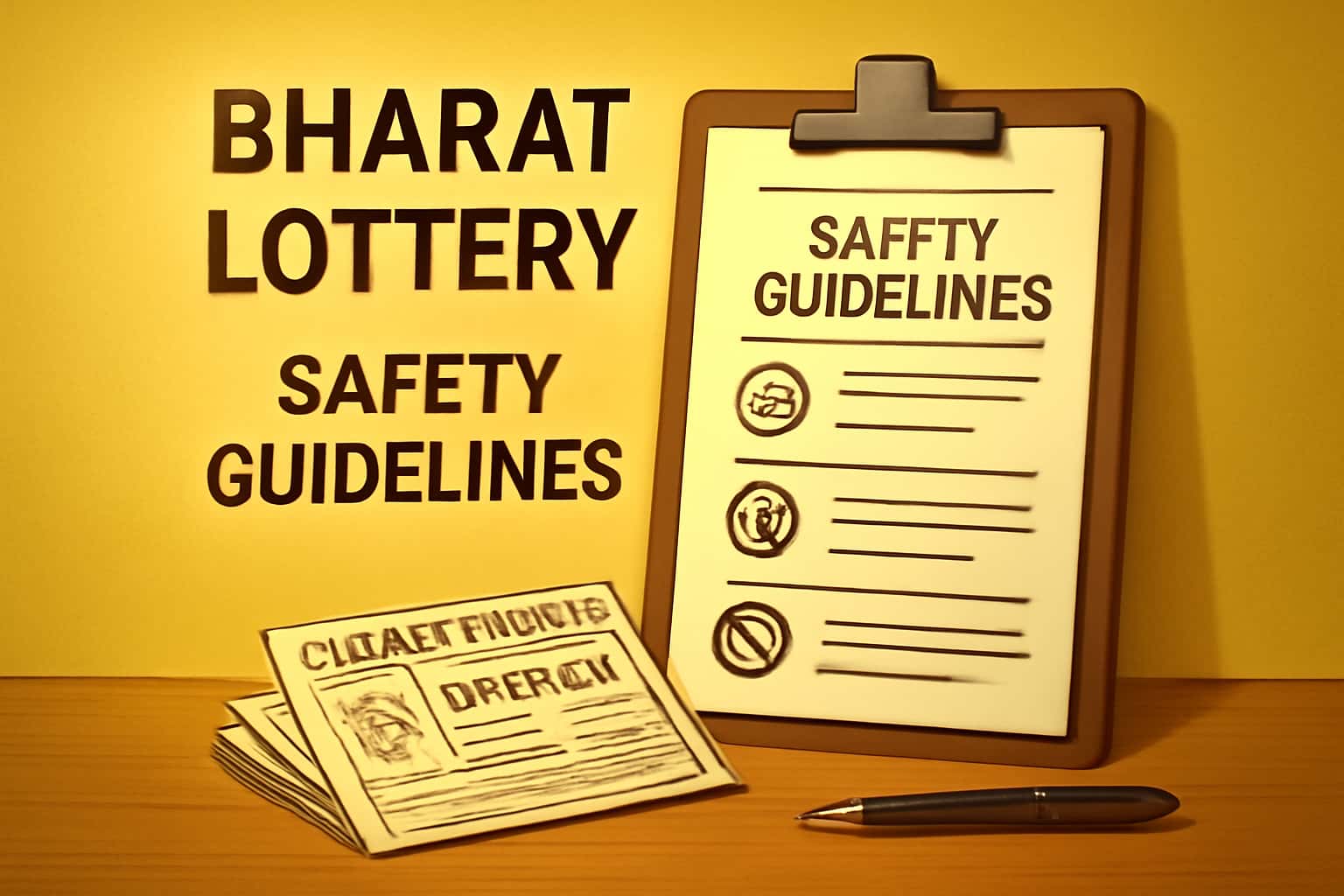 A professional visual representation of Bharat Lottery Safety Guidelines in a high-tech style.