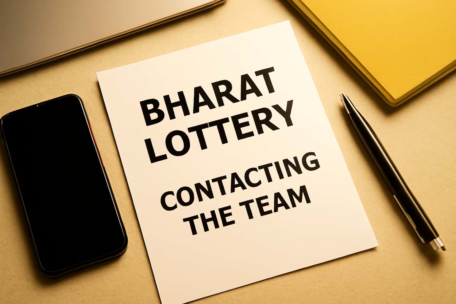 An informative representation of contacting support for Bharat Lottery.