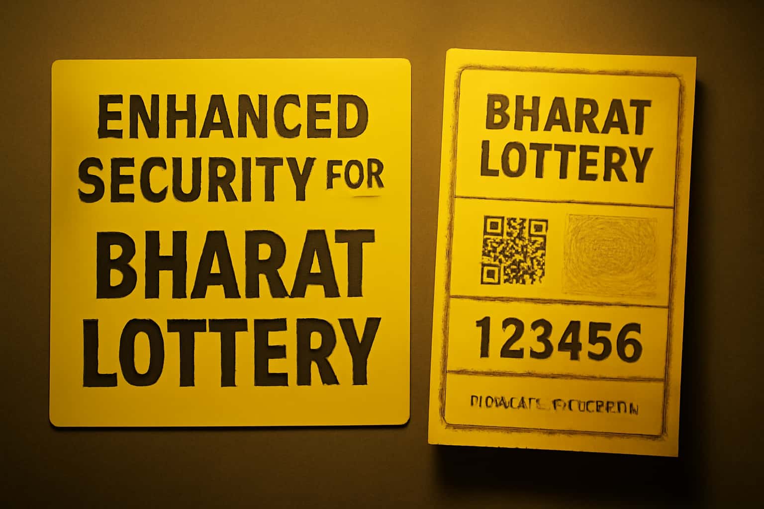Informational graphic representing enhanced security for Bharat Lottery.