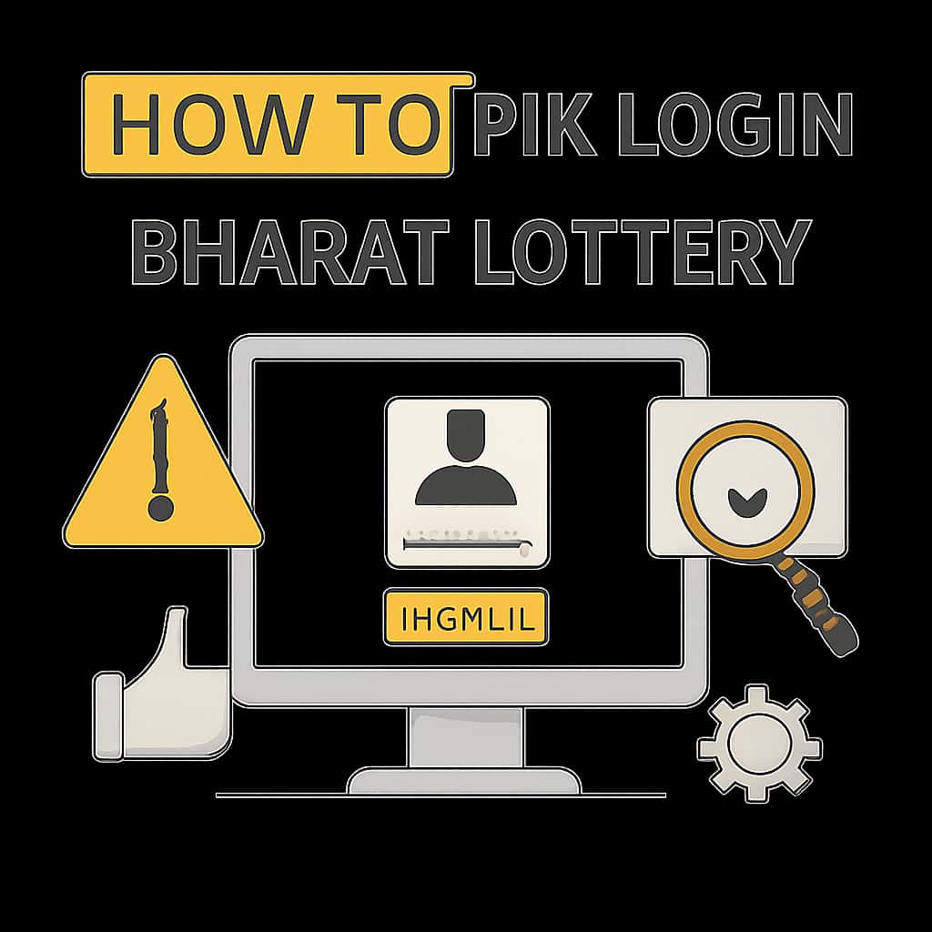 An educational diagram summarizing the steps to resolve login issues for Bharat Lottery.