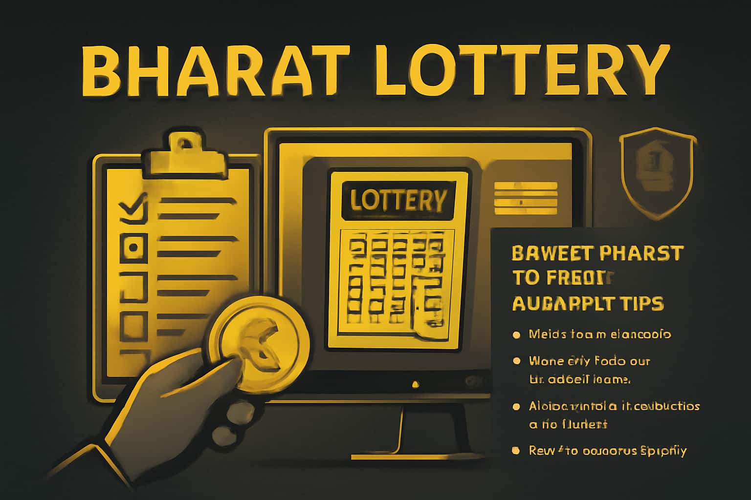 An informational graphic about securing a Bharat Lottery account with a focus on digital safety.