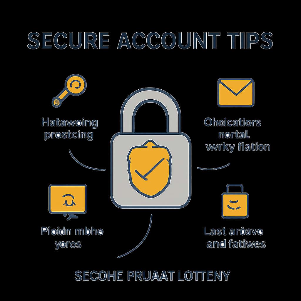 A diagram explaining essential tips for securing a Bharat Lottery account.