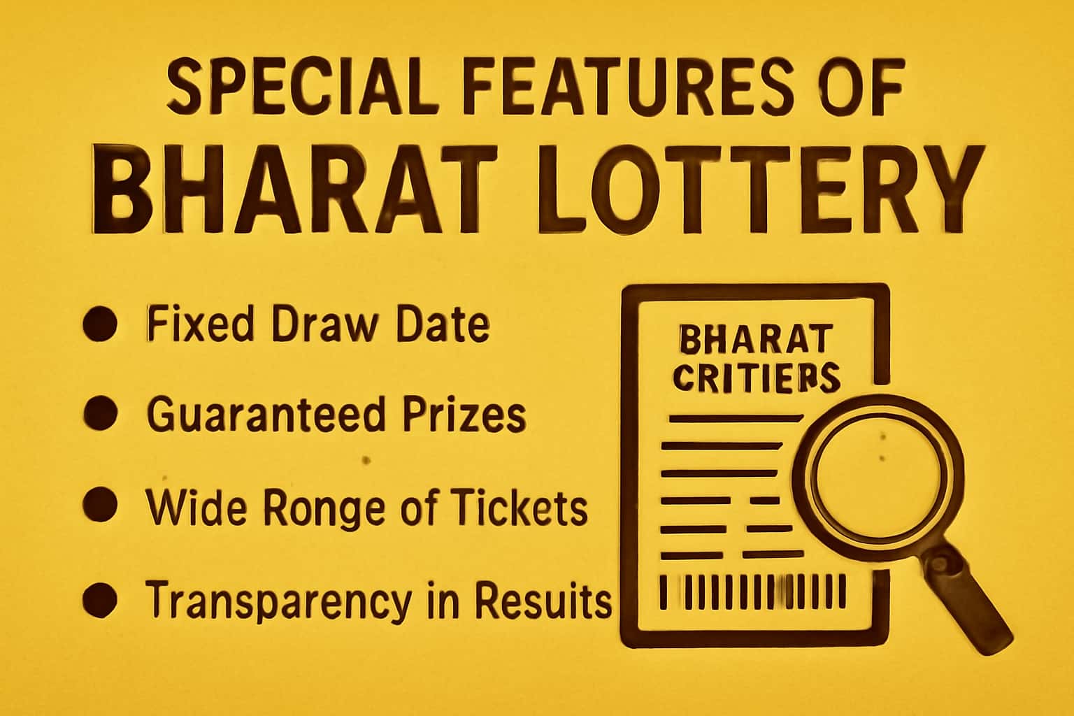 An informative scene showcasing the special features of Bharat Lottery.