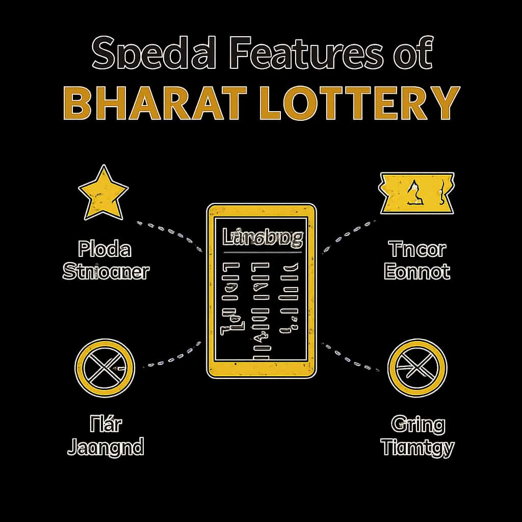 An educational diagram detailing the special features of Bharat Lottery.
