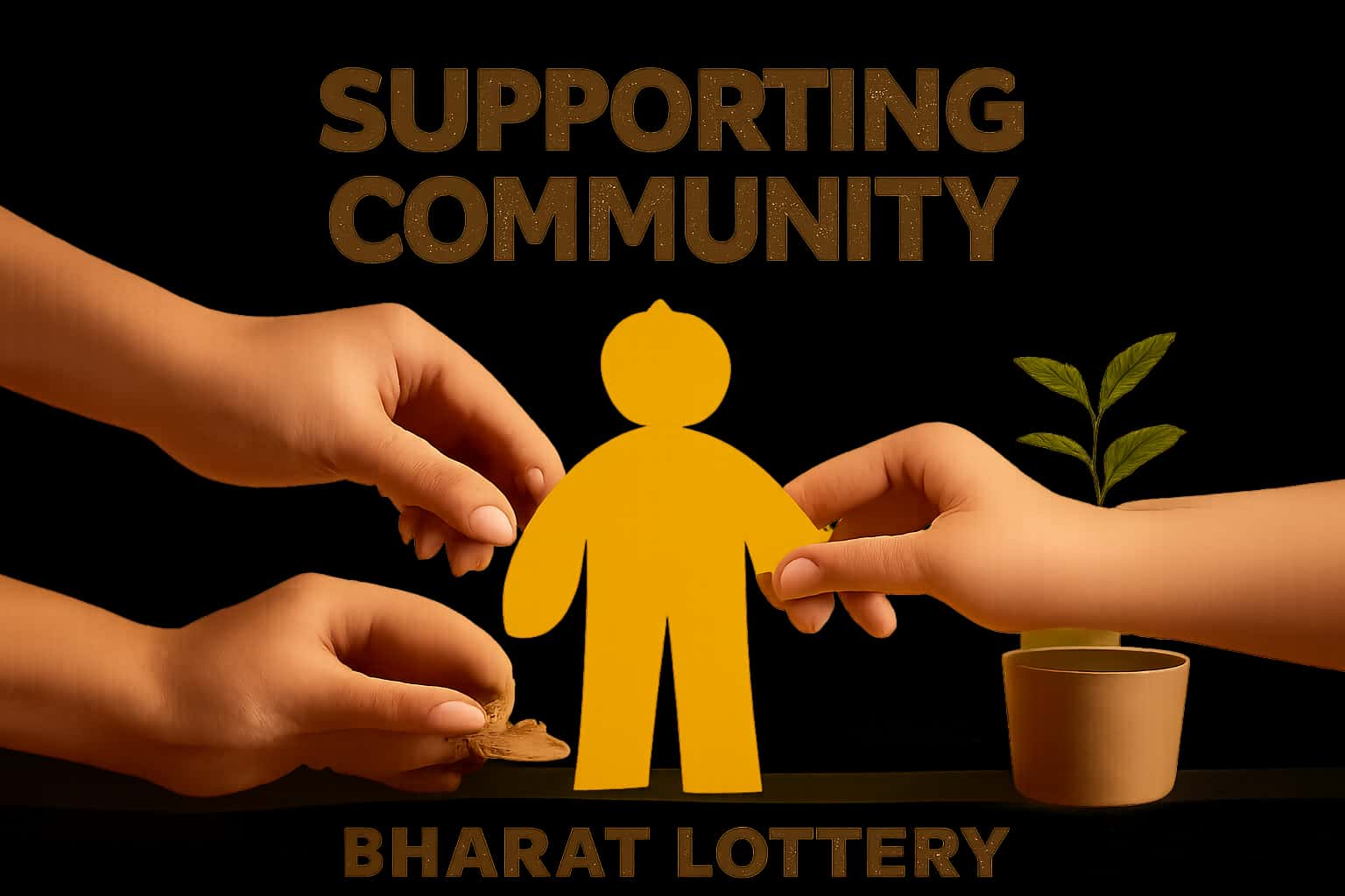 A futuristic scene illustrating the Bharat Lottery Community with a clean and professional design.